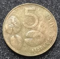 Лот: 23491740. Фото: 2. 5 марок 1993 года. Финляндия. Монеты