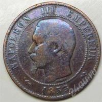 Лот: 888451. Фото: 2. Франция. 10 сантим 1855г. Наполеон... Монеты