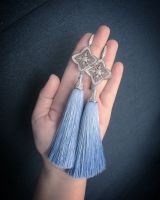 Лот: 11582361. Фото: 2. Серьги-кисти Luxury небесно-голубые... Ювелирные изделия, бижутерия, часы