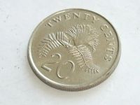 Лот: 7761885. Фото: 2. Монета 20 цент Сингапур 1987 герб... Монеты
