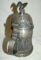 Лот: 11447964. Фото: 9. Кружка пивная оловянная Охота...