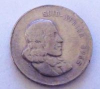 Лот: 25193114. Фото: 2. ЮАР 20 центов 1965 первый год... Монеты