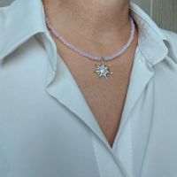 Лот: 25676423. Фото: 3. Чокер из розового хрусталя с подвеской... Красноярск