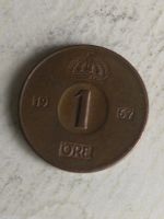 Лот: 15942116. Фото: 2. Швеция 1 эре, 1967. Монеты