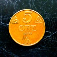 Лот: 2334281. Фото: 2. Норвегия 5 оре 1936. Монеты