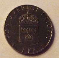 Лот: 22175124. Фото: 2. Швеция 1 крона 1981 Карл XVI Густав... Монеты