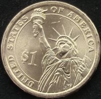 Лот: 6025317. Фото: 2. США 1 доллар 2015г D = 33 президент... Монеты