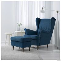 Лот: 12988799. Фото: 3. Кресло с подголовником, темно-синий. Мебель