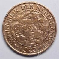 Лот: 75384. Фото: 2. Нидерланды. 1 цент 1925г. Редкость... Монеты
