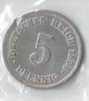 Лот: 14391375. Фото: 2. Германия 5 пфеннигов 1894 год... Монеты