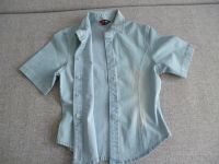 Лот: 5409726. Фото: 2. Джинсовая рубашка с коротким рукавом... Женская одежда