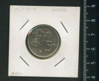 Лот: 17004318. Фото: 2. (№ 7389 ) Испания 5 Песет 1980... Монеты