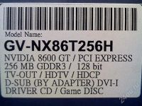 Лот: 172066. Фото: 2. Gigabyte 8600 GT 256 mb *Silent. Комплектующие