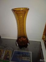 Лот: 12501442. Фото: 2. Ваза Чехия 1960е гг тяжёлая, цветное... Антиквариат