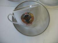 Лот: 17039917. Фото: 2. Кофейные пары Герб СССР Чашки... Антиквариат