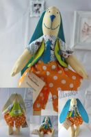 Лот: 3006057. Фото: 3. Пара желтых зайцев, кукла ручной... Красноярск