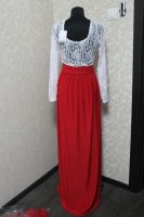 Лот: 6598452. Фото: 3. платье в пол,белый верх,красный... Одежда, обувь, галантерея