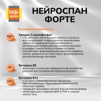 Лот: 25554174. Фото: 4. Будь Здоров Нейроспан ФОРТЕ капс... Красноярск