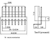 Лот: 19449403. Фото: 2. Разъем штыревой P2.54мм HU/WF... Радиодетали  (электронные компоненты)