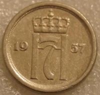 Лот: 8528052. Фото: 2. 10 оре 1957 Норвегия. Монеты