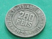 Лот: 8679281. Фото: 3. Монета 200 рейс Бразилия 1929... Коллекционирование, моделизм