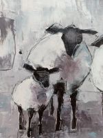 Лот: 20653035. Фото: 2. Картина маслом с овечками. Изобразительное искусство