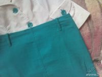 Лот: 5644329. Фото: 3. Костюмчик бело-бирюзовый - 48р... Одежда, обувь, галантерея