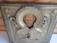 Лот: 23231596. Фото: 8. старинная икона святой Николай...