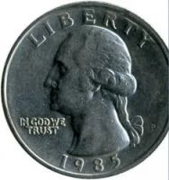 Лот: 4424040. Фото: 2. Quarter dollar Liberty 1985г... Монеты