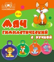 Лот: 7594275. Фото: 2. Мяч гимнастический 65 см с ручкой... Спортивные товары
