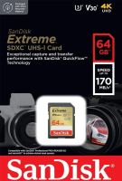Лот: 25889245. Фото: 2. Карта памяти SanDisk 64GB Extreme... Носители информации