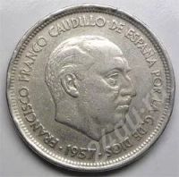 Лот: 355536. Фото: 2. Испания. 50 песет 1957г. Большая... Монеты