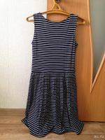 Лот: 13839341. Фото: 2. Летний тёмно-синий сарафан в полоску... Женская одежда