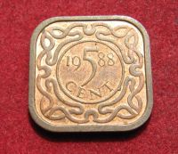 Лот: 20429177. Фото: 2. Суринам 5 центов, 1988 г. Монеты