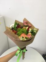 Лот: 10005076. Фото: 4. Букет фруктово-овощной с цветами