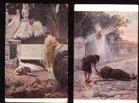 Лот: 18598920. Фото: 2. Четыре старинных художественных... Открытки, билеты и др.