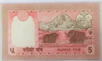 Лот: 20980417. Фото: 2. Непал 5 рупий 1990-1995 (1987... Банкноты