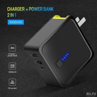 Лот: 13660441. Фото: 3. ROCK 5000 мАч 2 в 1 power Bank... Смартфоны, связь, навигация