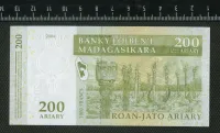 Лот: 20981759. Фото: 2. Мадагаскар 200 ариари 2004г год... Банкноты
