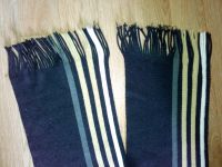 Лот: 13484736. Фото: 3. Шарф длинный чёрный с полосами. Одежда, обувь, галантерея