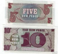 Лот: 14768588. Фото: 2. 5 и 10 пенсов 1972 год . Великобритания... Банкноты