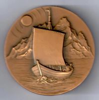 Лот: 10898313. Фото: 2. Финляндия Дания 1982 Медаль Гренландия... Значки, медали, жетоны