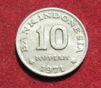 Лот: 20328830. Фото: 2. Индонезия 10 рупий, 1971 г. Монеты