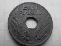 Лот: 21218395. Фото: 2. Франция 20 сантимов 1942. Монеты