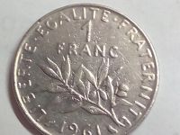 Лот: 15389101. Фото: 2. Монета Франции 1 Франк, медно-никелевая. Монеты