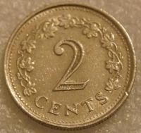 Лот: 7903789. Фото: 2. 2 цента 1977 Мальта. Монеты