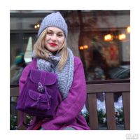 Лот: 9035932. Фото: 6. Сумка-рюкзак из натуральной замши...