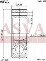 Лот: 24753913. Фото: 2. Шрус Внутренний 33X100 ASVA арт... Красноярск