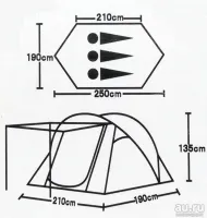 Лот: 13673410. Фото: 2. Палатка Lanyu LY 1709 Трёхместная... Туризм