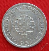 Лот: 1576463. Фото: 2. (№322/LF) 10 эскудо 1952 (Мозамбик... Монеты